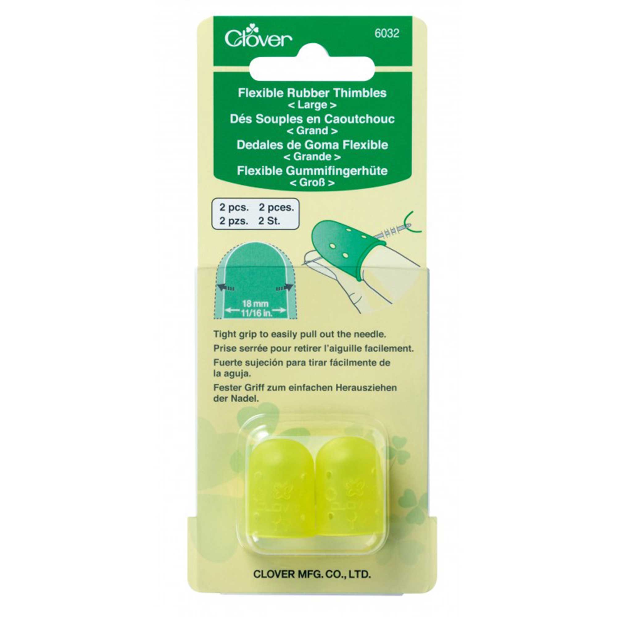 Clover Flexible Rubber thimble - large (yellow)