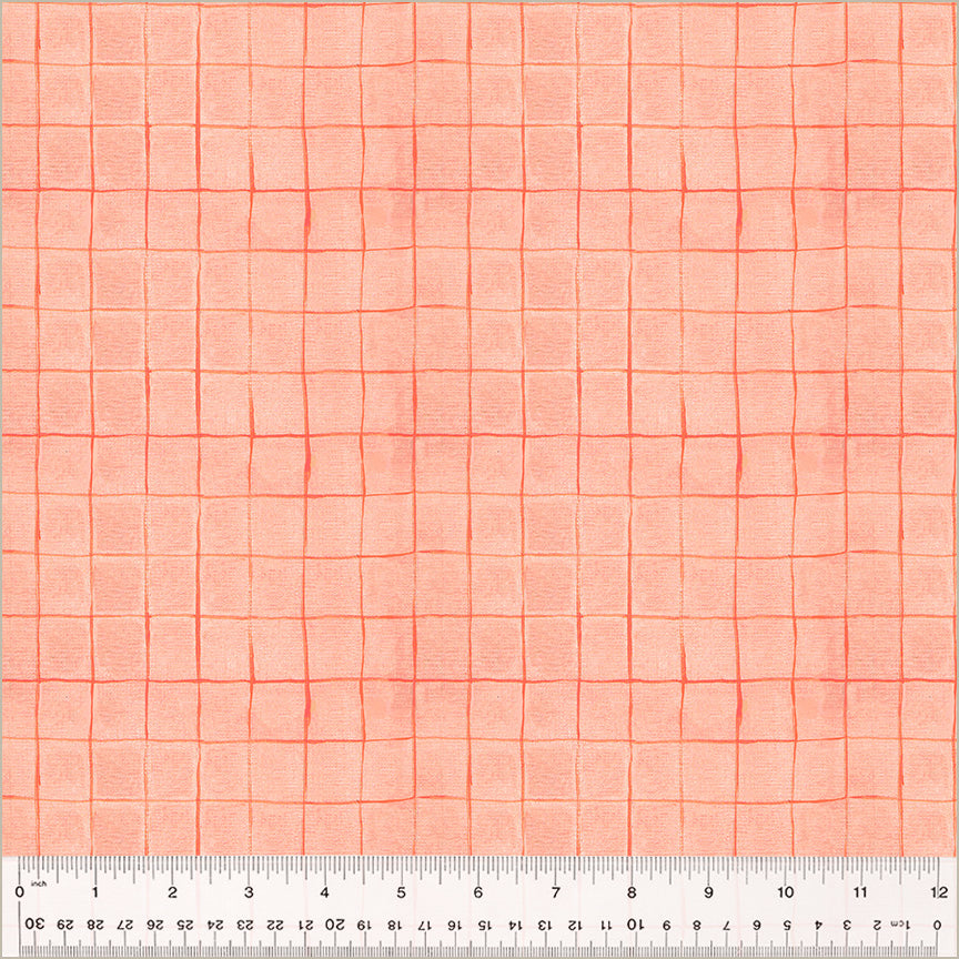 Heather Ross By Hand - Hand Drawn Plaid in salmon