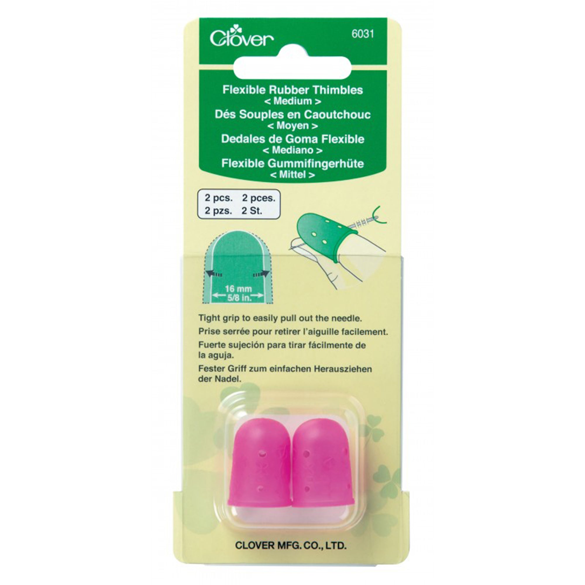 Clover Flexible Rubber thimble - medium (pink)