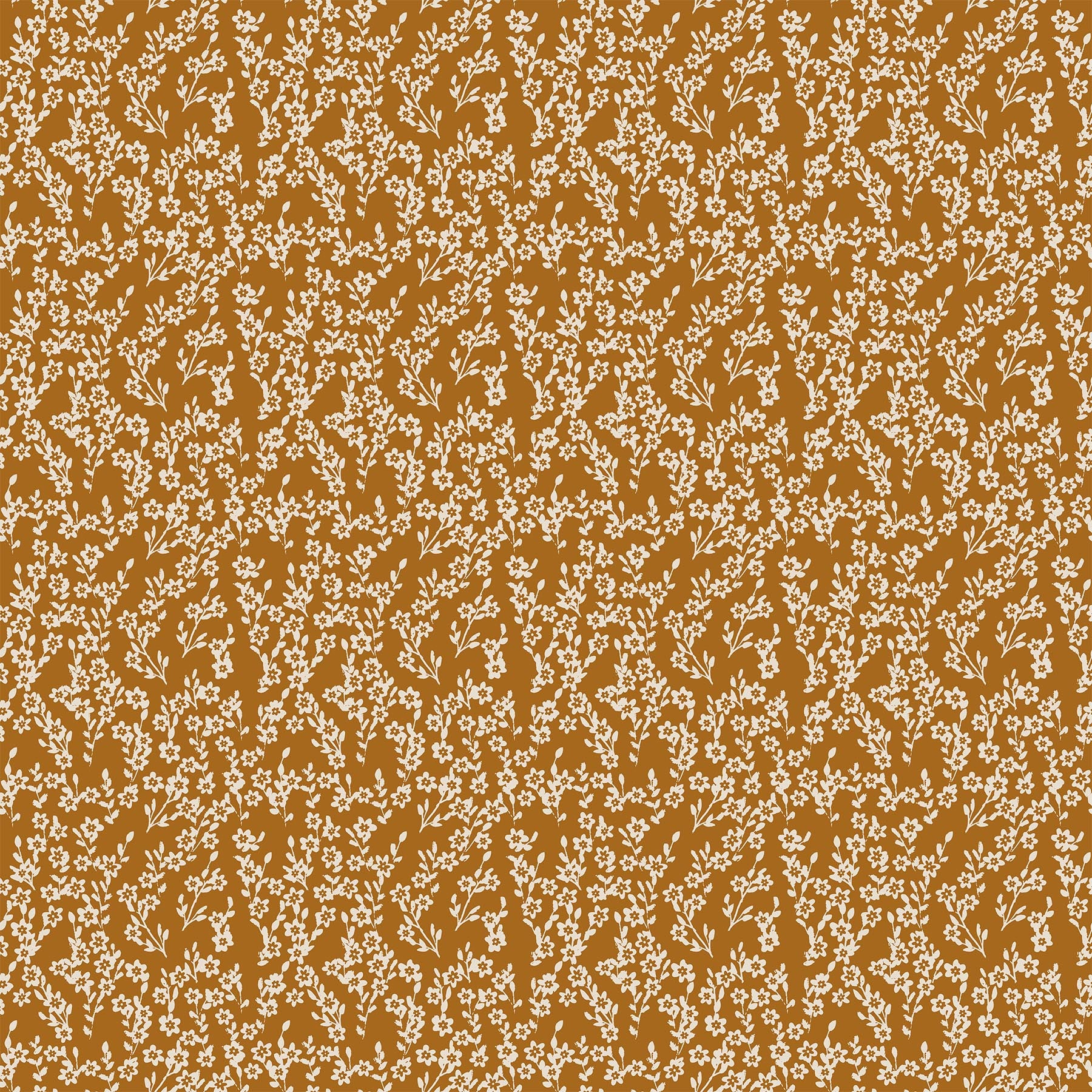 Figo Fabrics - Wild Cottage - Blossom in Ochre END OF BOLT