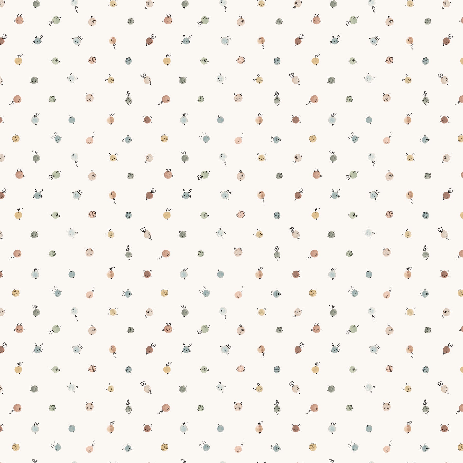 Figo Fabrics - Cotton-tale - Bunny Dots in cream