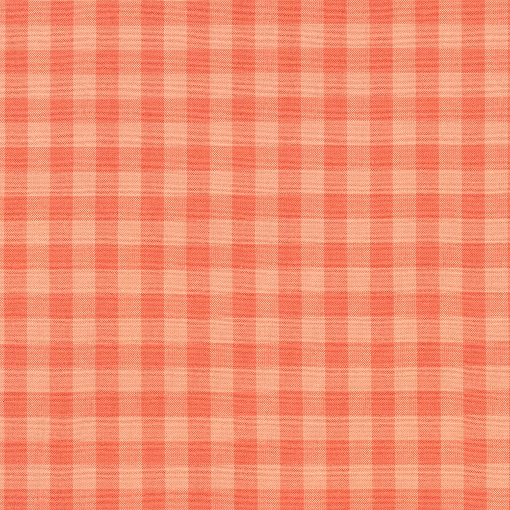 Kitchen Window Wovens - Elizabeth Hartman - Half Inch Gingham in nectarine