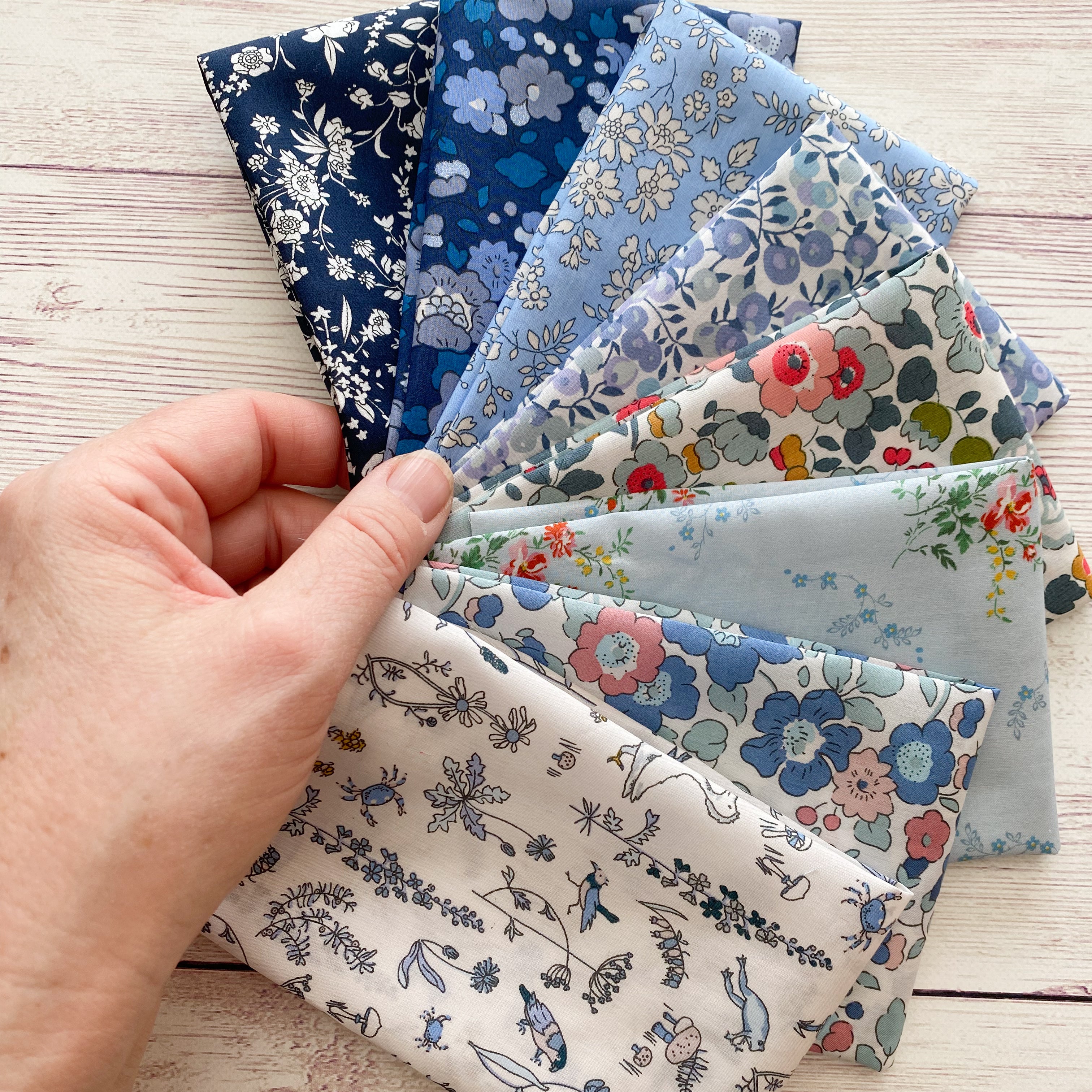 Liberty Lawn -Far From Moody Blues fat 1/16th bundle