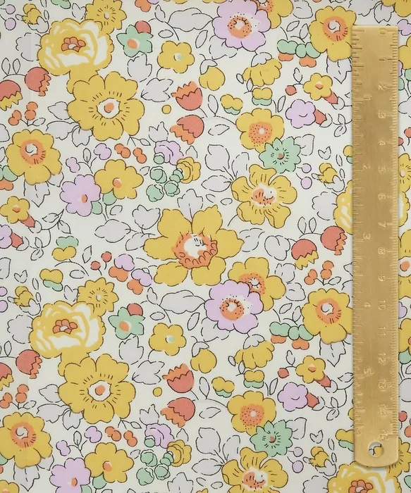 Liberty Tana Lawn - Betsy W in mauve and yellow