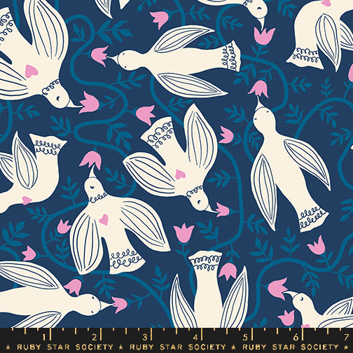 Jen Hewett - Endpaper Hummingbirds in bluebell