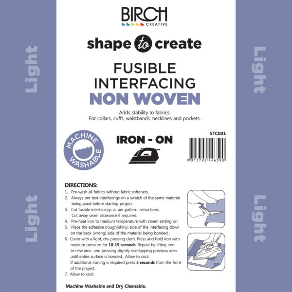 Birch - Shape to Create-Lightweight Non-Woven interfacing